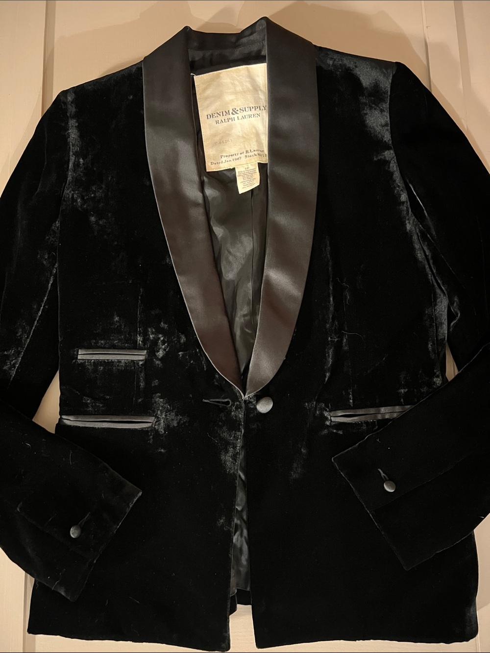 Denim & Supply Ralph Lauren Black Velvet Tuxedo Blazer